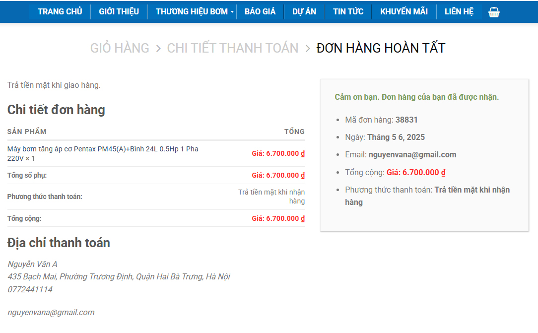 đơn hàng hoàn tất